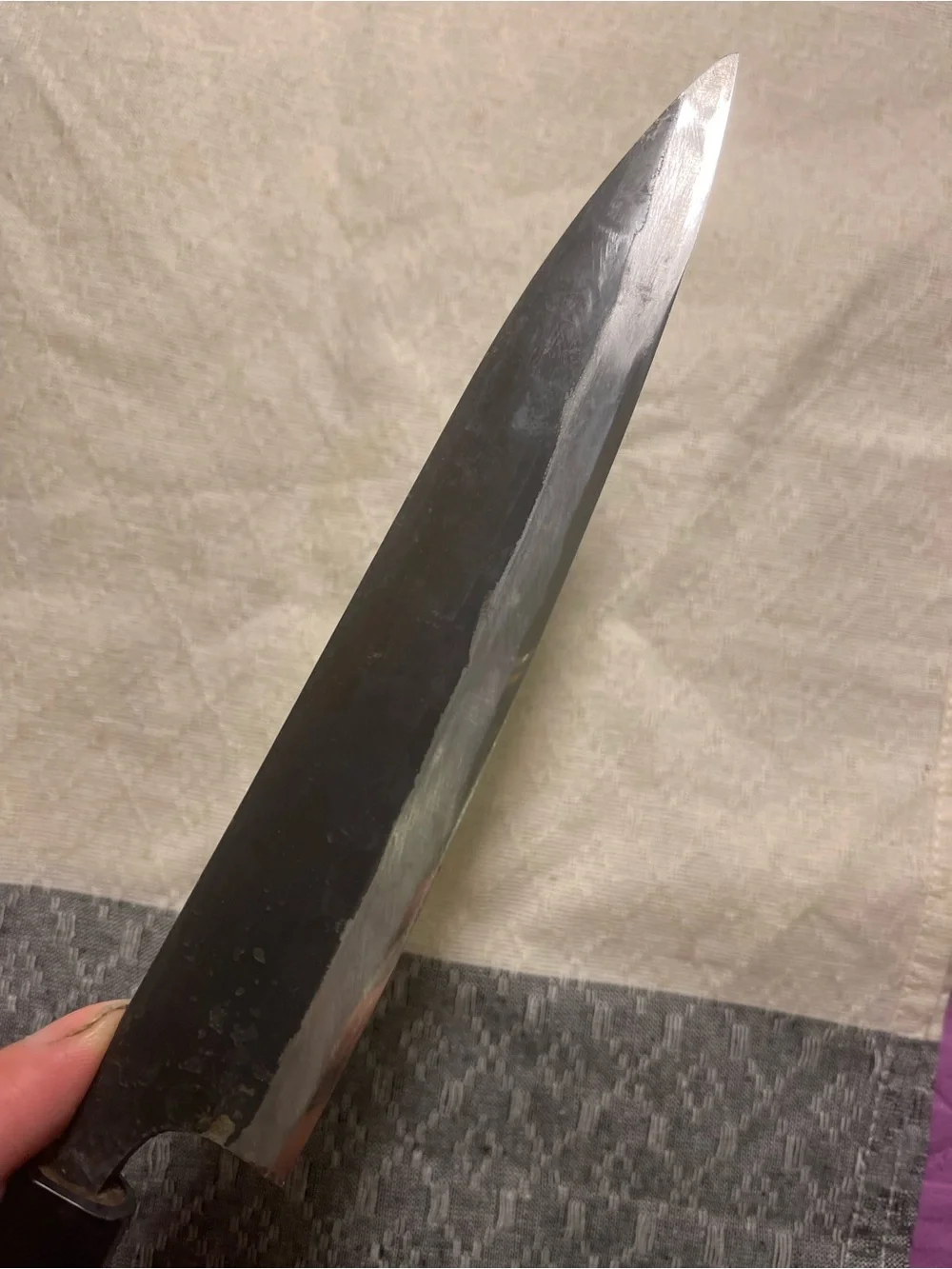 Japanese Sujihiki Yanagiba 180mm 柳筋引 Hon Tanegashima 本種子島 Kurouchi 黑打